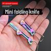 Stainless Steel Mini Folding Pocket Knife Keychain Pendant
