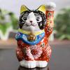 Washa no Kura Стильный керамический орнамент Кутани Украшение для левой руки Счастливый кот Черный Красный Лист Открытие Празднование Открытие Празднование Подарок на день рождения