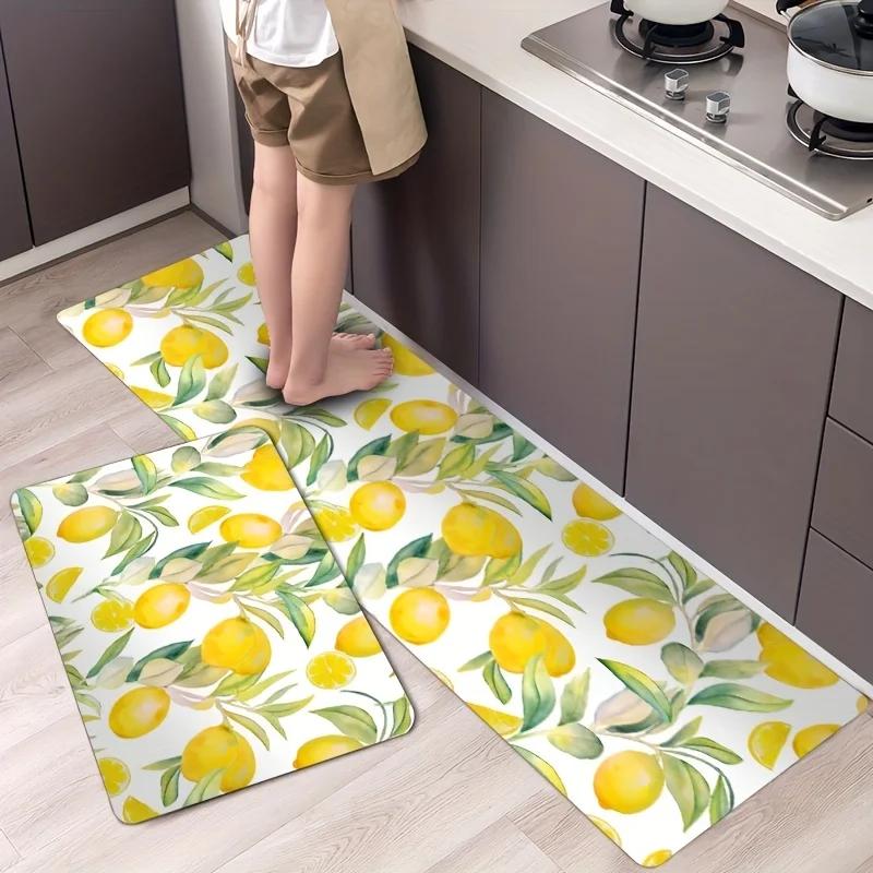 Нескользящий коврик Lemon Tree для пола, прачечной, ванной комнаты, спальни, входной двери, коврик для кухни, ковер для улицы, внутреннего двора, сада, декоративный ковер