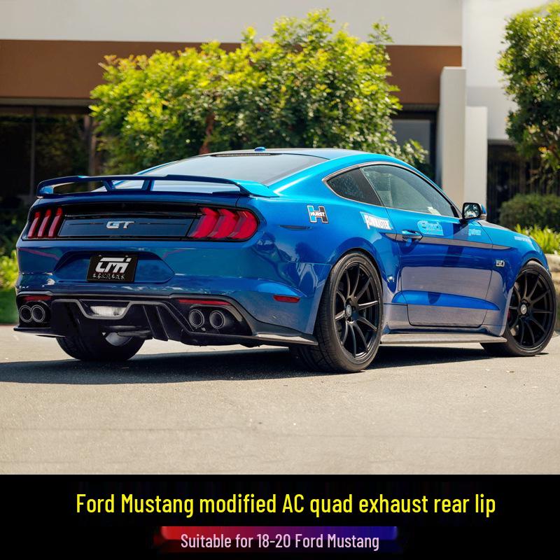 18-23 Ford Mustang AC Style Carbon Fiber Rear Lip Spoiler with Four-Outlet Body Kit