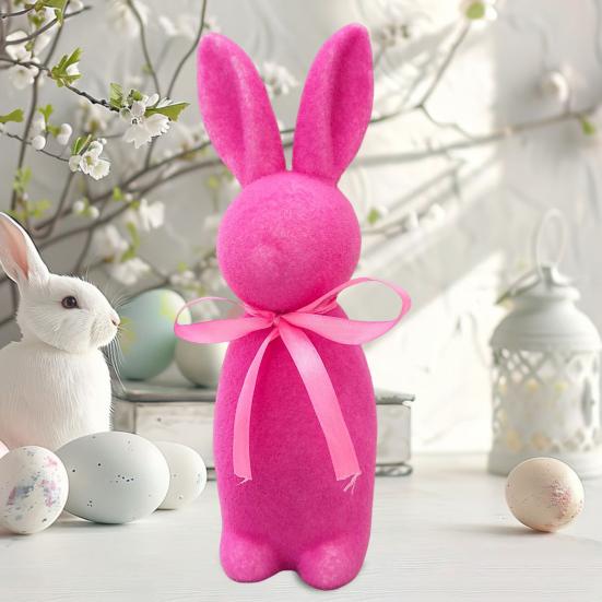 Пасхальный кролик статуэтка отдельно стоящая пенопластовый кролик украшение искусственный мох кролик флокированный кролик фигурка центральный элемент для каминной полки обеденного стола