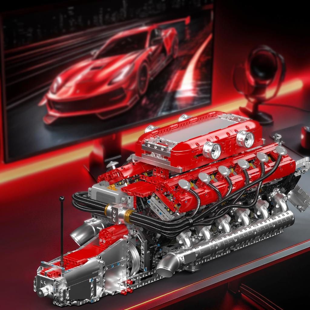 Mold King 10169 Technology V 12 Автомобильные игрушки для двигателей, 3472 Блоки двигателей, Блоки, Подарочные наборы, Технология конструкции автомобильного двигателя