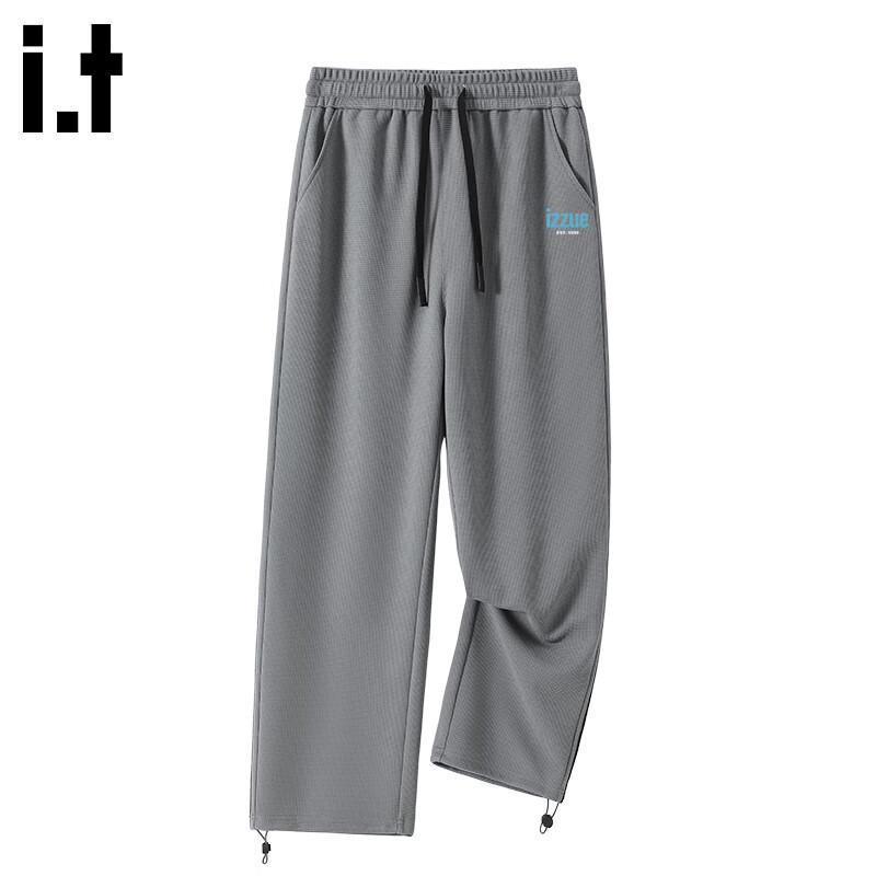 Izzueit Men's Street Style Loose Fit Straight-Leg Pants