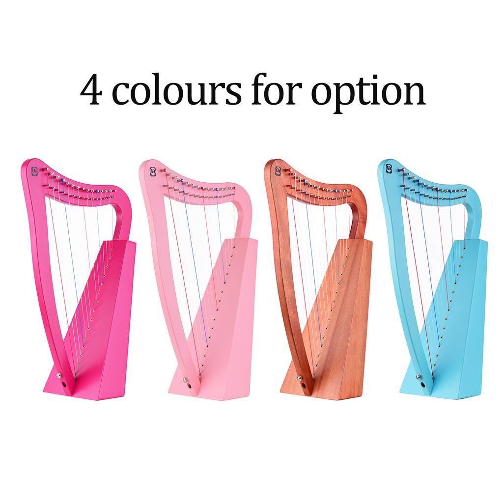 Walter.t 15-струнная лира-арфа, деревянный струнный инструмент с сумкой для переноски, тряпочка для чистки, настройка