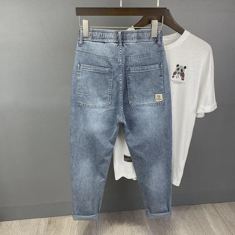 Мужские модные джинсы-шаровары со шнуровкой: Повседневные модные комбинезоны весна-осень