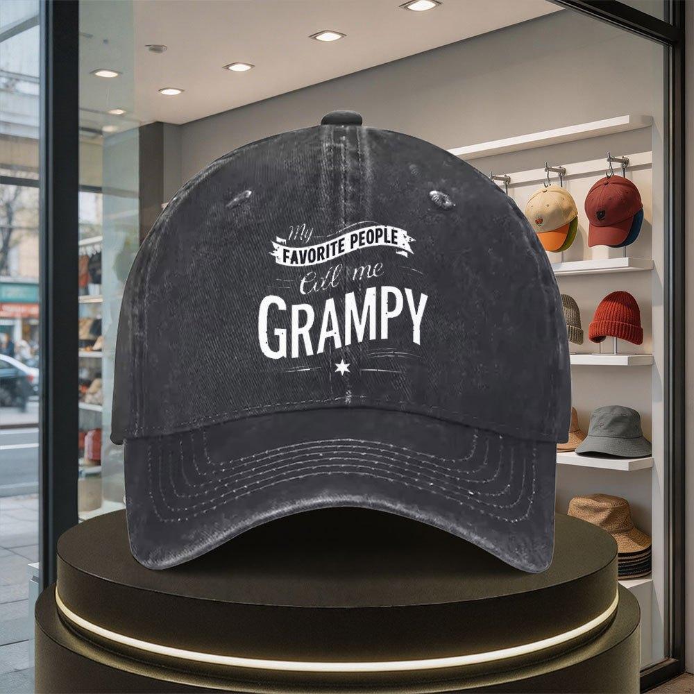 Retro GRAMPY Baseball Cap  Lightweight Duckbill Hat with GRAMPY Print Curved Brim  Suitable for All Seasons Birthday Gift