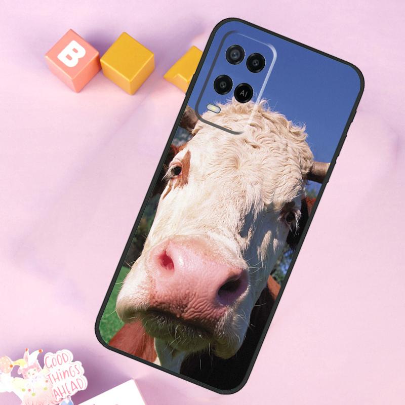 Funny Cow Face Case For Oppo A98 A78 A18 A38 A58 A74 A94 A54 A15 A17 A57 A6 A5 Pro A16 A76 A96 A40 A60 A80