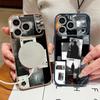 Модный Чехол в стиле Коллаж Для iPhone 17 Pro Max Магнитный Для Magsafe Гибридный Тонкий Матовый Чехол Для iPhone 16 15 14 13 Pro Max
