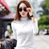 Новая осенне-зимняя женская футболка большого размера с полуводолазкой, хлопковая утолщенная футболка в корейском стиле с длинными рукавами для женщин