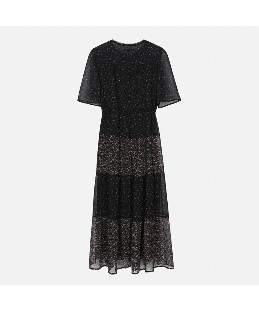 THURSDAY ISLAND A-Line Chiffon Flower Long Dress_T264Mop290W