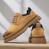 Мужская кожаная повседневная обувь Новая Ретро Толстая подошва Износостойкая Удобная На шнуровке Плоские кроссовки Уличная мужская обувь для ходьбы