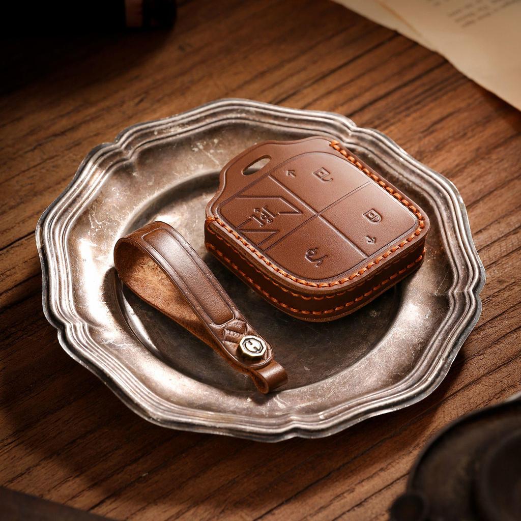 Чехол для ключа из натуральной кожи для 2023 Lynk & Co 08 - Индивидуальная сумка для защиты ключа автомобиля с пряжкой