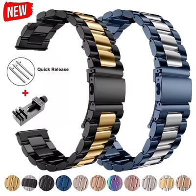 22 мм 20 мм Металлический ремешок для Samsung Galaxy Watch 7 6 5 4 40 мм 44 мм 46 мм 5Pro 45 мм Ремешок из нержавеющей стали для Amazfit Bip Huawei GT4.