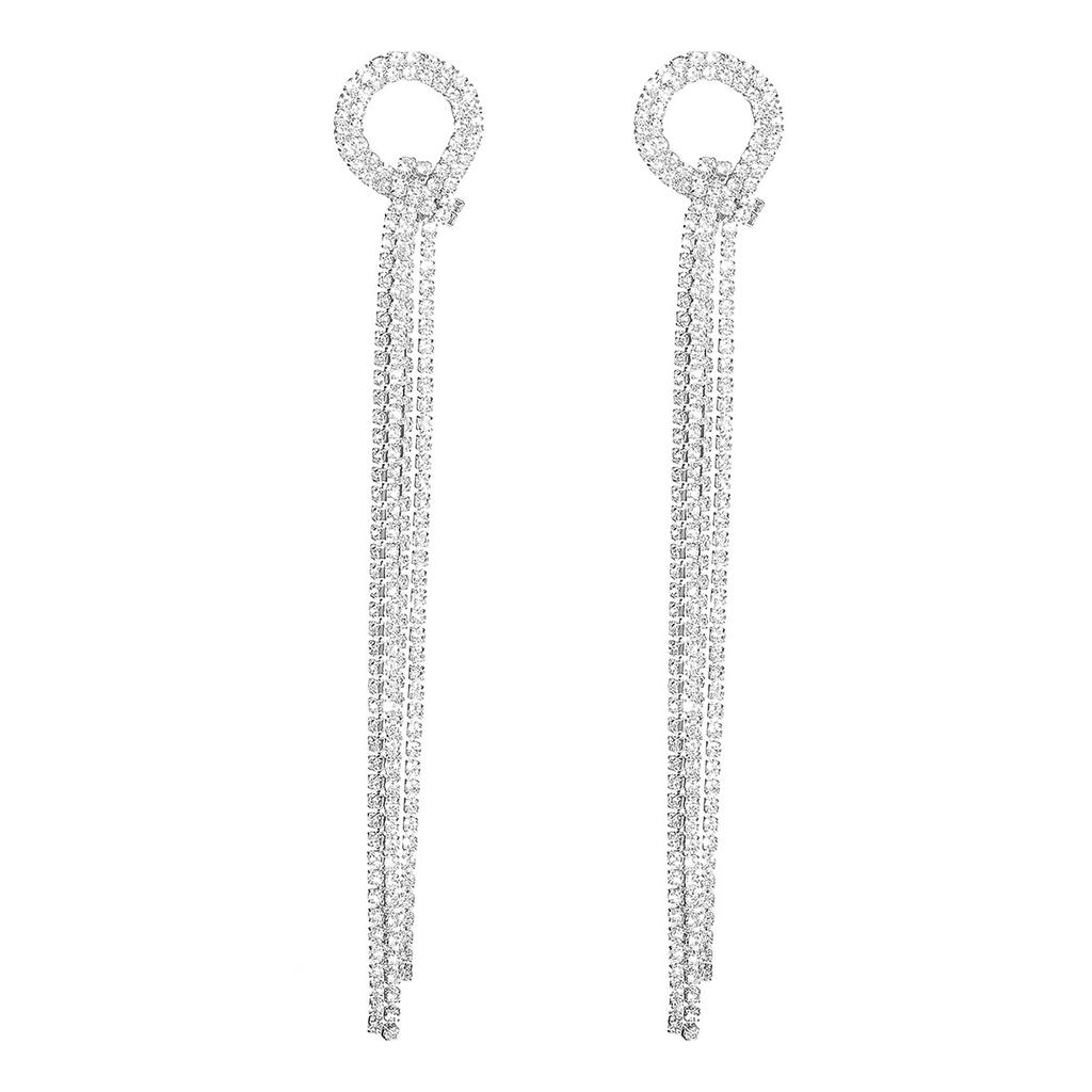 Премиальные Роскошные Блестящие Удлиненные Серьги с Бахромой