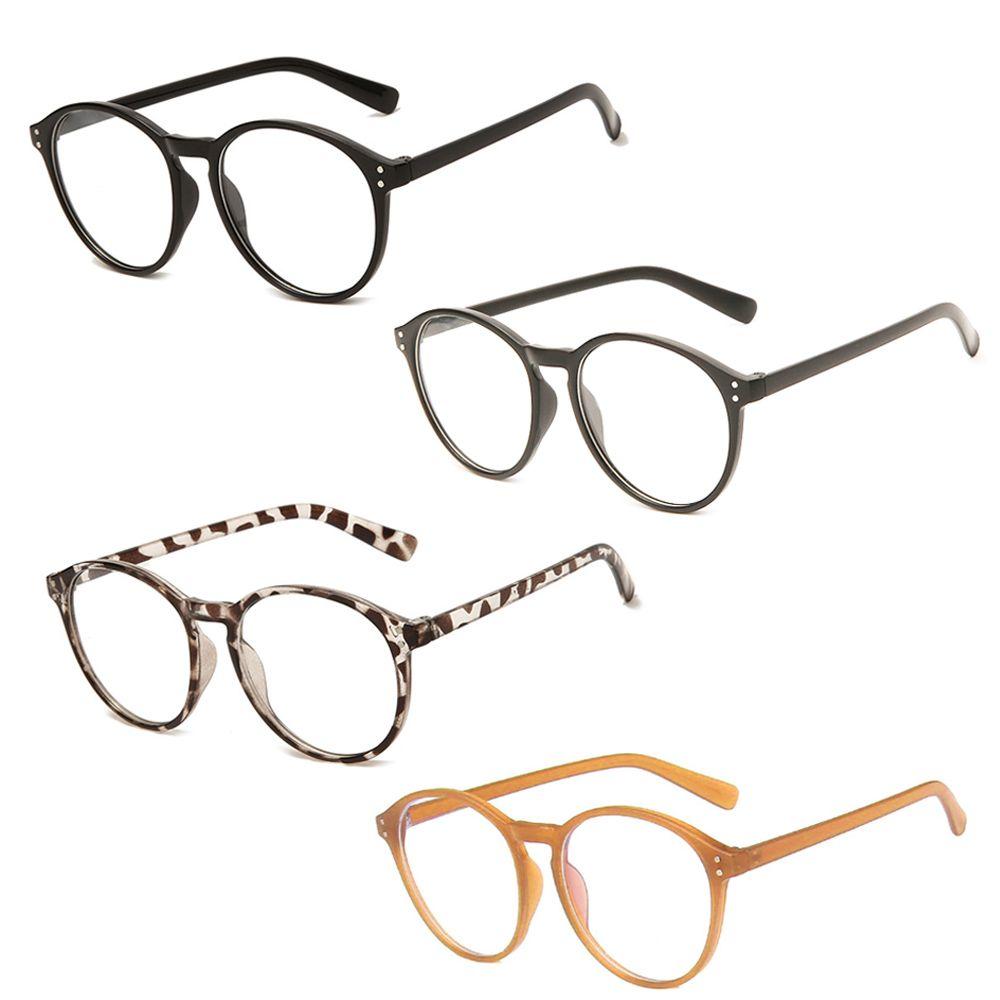 Eye Strain Round Frame UV Protection Flat Mirror Eyewear Anti Blue Light Eyeglasses Myopia Glasses