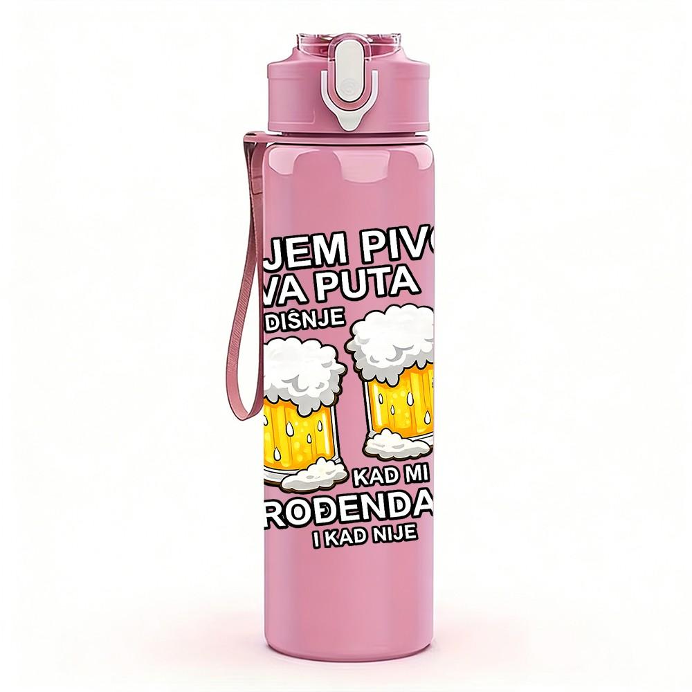 1PC Two Beer Mugs Toast Party Print 750ml Color Plastic Sports Water Bottle Leakproof Flip Straw Lid Suitable for Sports Office Home Use