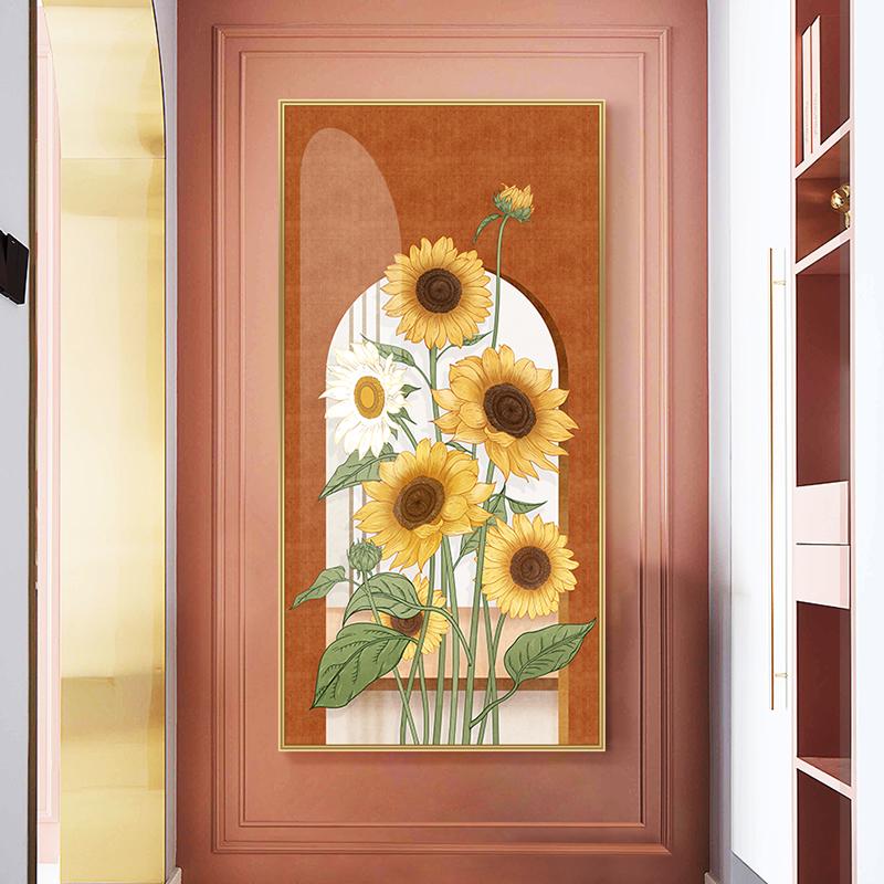 Скандинавский холст с подсолнечником, картина с цветочным пейзажем, постеры с растениями и листьями, принты, украшение для гостиной, крыльца, настенное искусство Cuadros