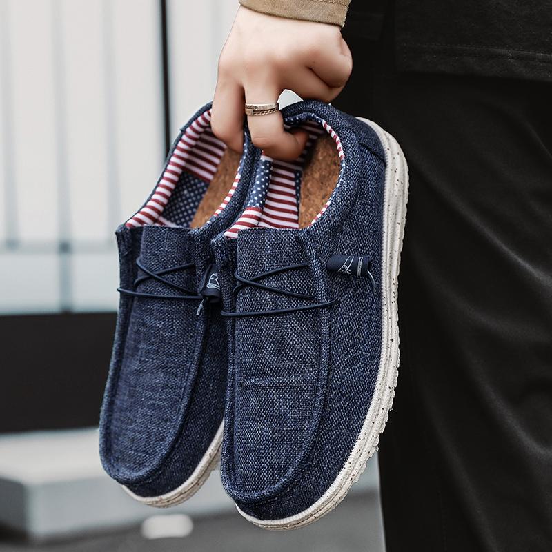 Men Casual Shoes Slip On Canvas Loafers Comfortable Walking Flats for Man Non Slip Soft Moccasins Sneakers Summer Loafers