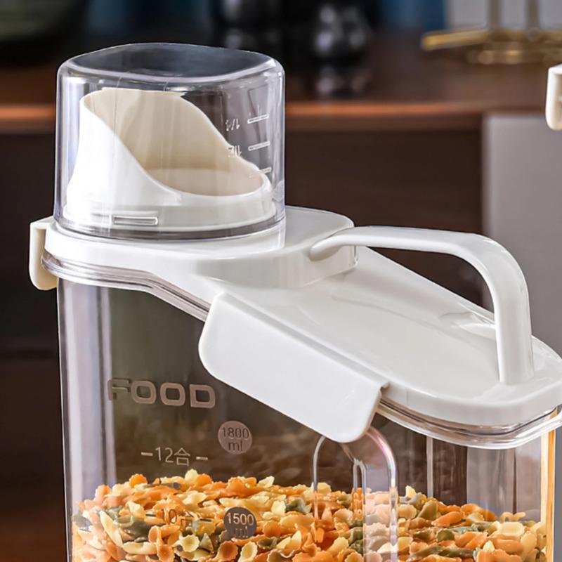 Зерновые контейнеры Герметичные емкости Защищенные от насекомых герметичные банки Градуированные бочки для риса для зерна, бобов Кухонные прозрачные емкости для хранения