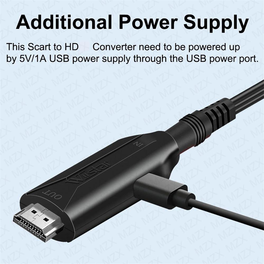 Scart to HDMI-compatible & HDMI-compatible to Scart Cable Converter 1080P Adapter Video Audio AUF HDTV PC DVD Game Accessories