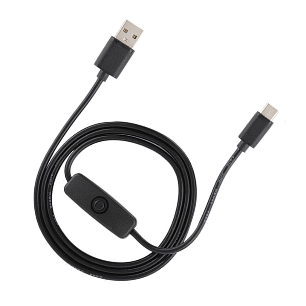 3PCS 5V3A TypeC Interface Power Adapter Power Cord with Switch for Raspberry Pi 4B