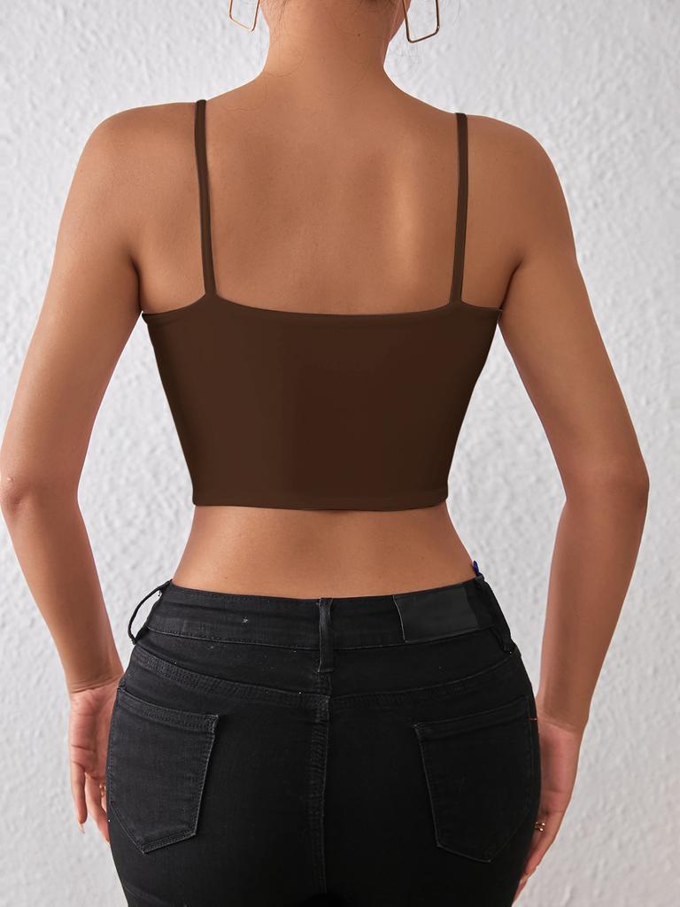 Casual Double Layered Tank Top U Neck Crop Tops Women Summer Camis Solid Color Camisole Fashion Tube Female Sleeveless Cropped Vest Y2K Clothes