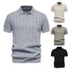 Men's Woolen Knitted Shirt Short Sleeved Lapel Casual Men's Top T-shirt