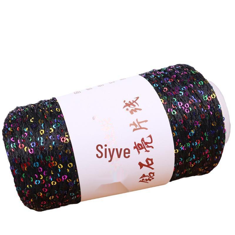 Пряжа с пайетками Siyue 2 мм - шерстяная пряжа ручной работы для проектов своими руками (100г)