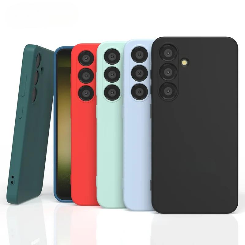 For Samsung Galaxy S26 S25 S26Plus S26Ultra Edge S24 S23 S22 S21 Ultra FE Case Soft Liquid Silicone Shockproof Phone Back Cover