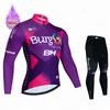 2025 Winter Bike Thermal Fleece Cycling Jersey Set for Men, Long Sleeve, Bicycle Clothing, Bib Pants