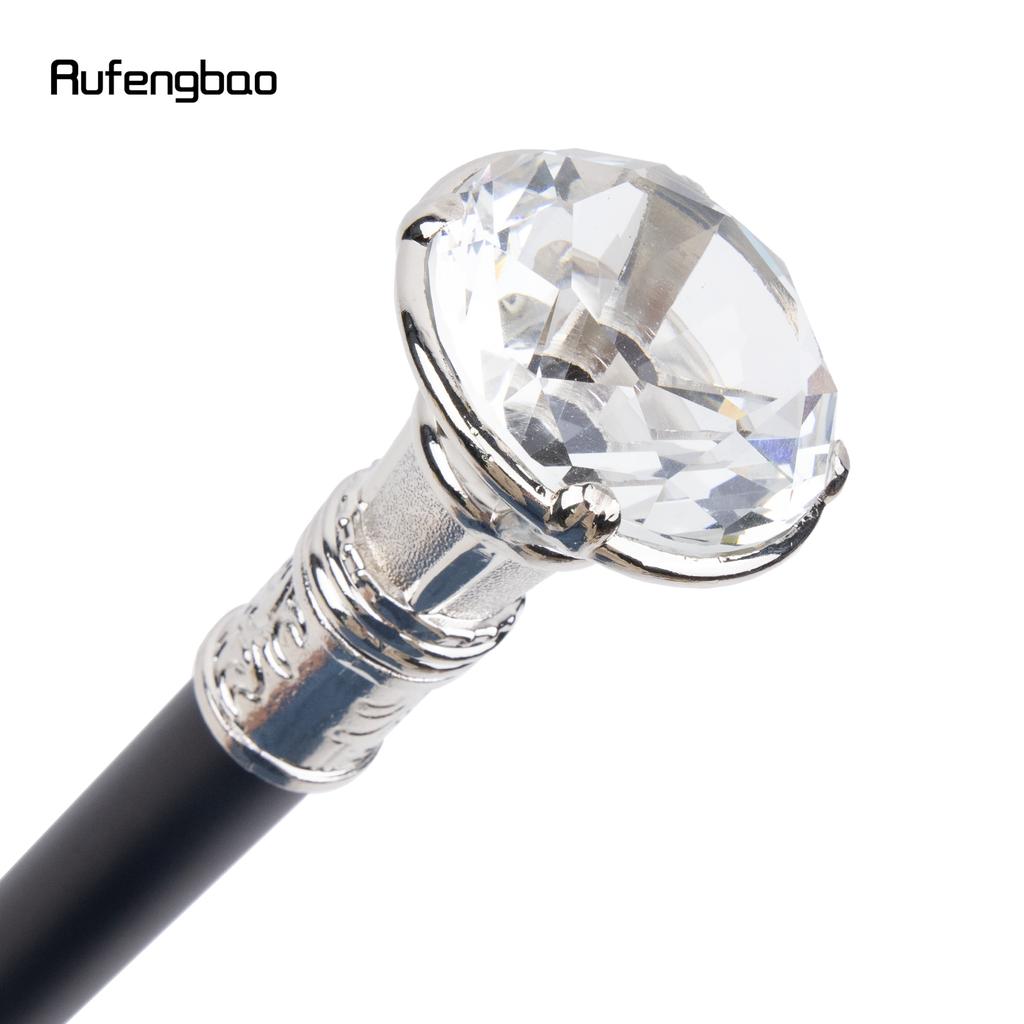 Прозрачная белая трость в форме бриллианта, модная декоративная трость для джентльмена, элегантная трость для косплея, набалдашник, посох 90 см