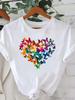 (Asian Size) T Shirt Tee Top Clothing Fashion Sweet Butterfly Trend Women Casual Printed Lady Female Graphic Short Sleeve T-shirts
