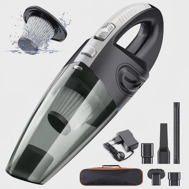 High-Power 120W Wireless Car & Home Vacuum Cleaner, Rechargeable Handheld for Dry & Wet Use