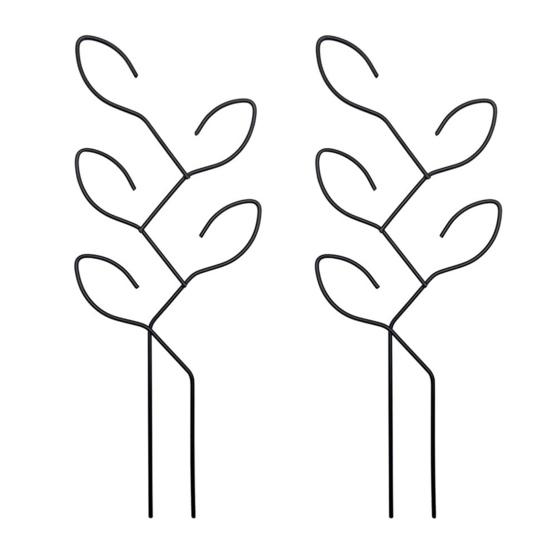 Leaf Shape Garden Trellis Metal Coated Stake Trellis Planter Plant Support Stake