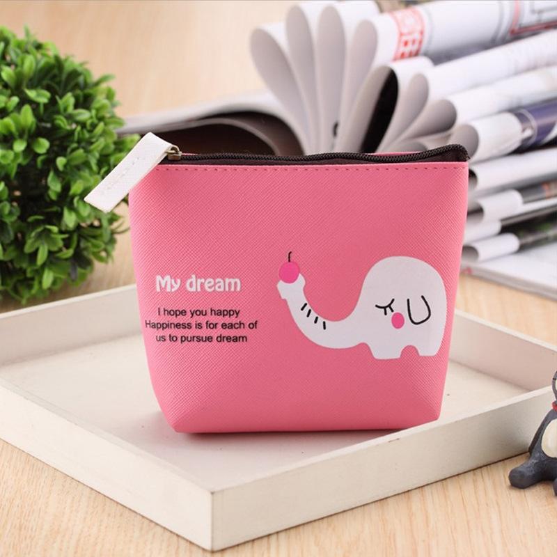 Cute Cartoon Animal Women Girls Coin Purse Leather Zipper Small Wallet Coin Bag Purse Kids Gift Candy Color Coin Purses Pouch