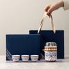 Enamel color express cup travel tea set, practical souvenir, one pot of three cups of tea gift box can be ordered.