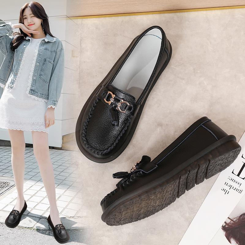Женские лоферы с конской пряжкой, кожаные мокасины для вождения, удобные туфли на плоской подошве, повседневные туфли без шнуровки, прогулочная минималистичная женская обувь для беременных больших размеров