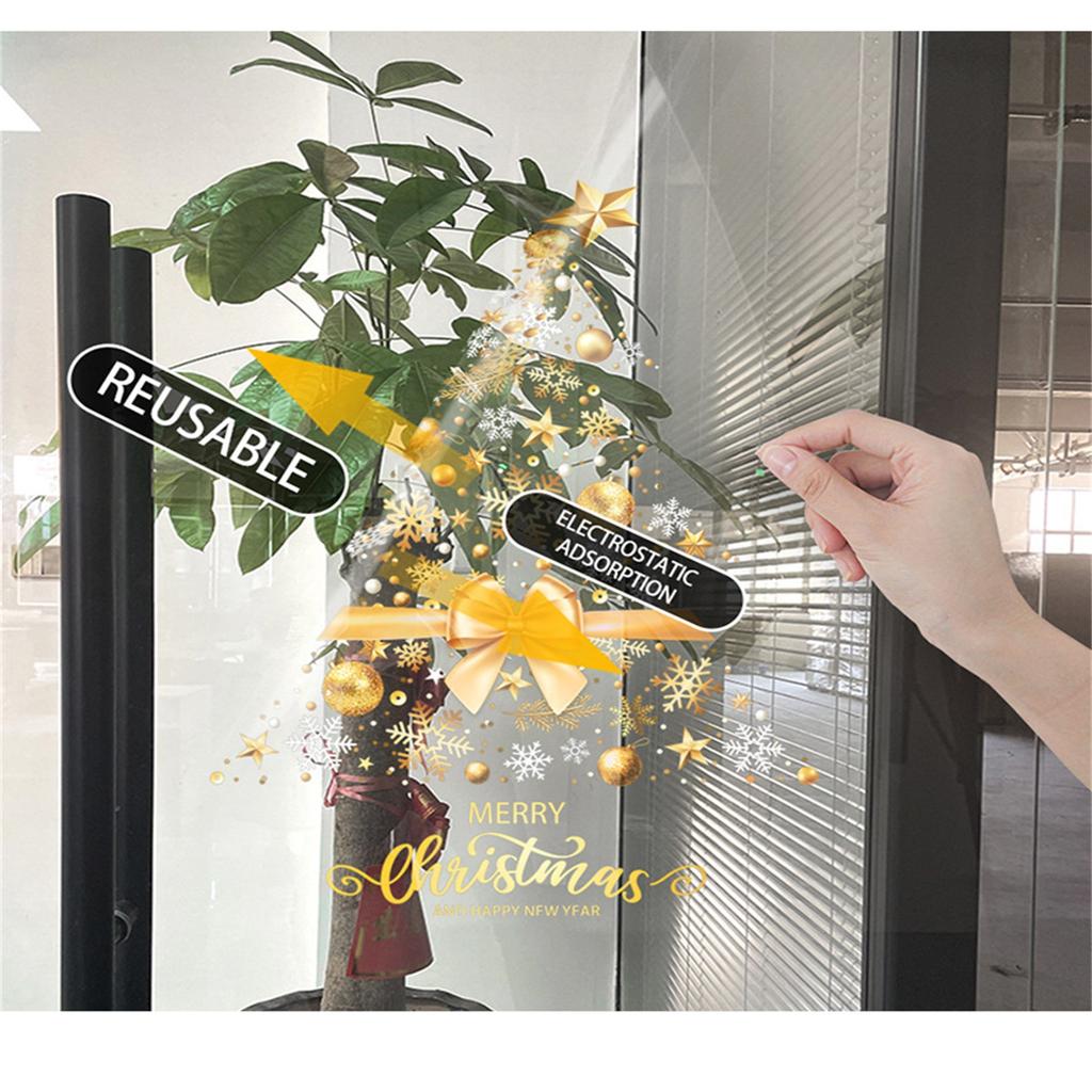 1 шт. Рождественские наклейки на стену, Статическая адсорбция, Украшение оконного стекла, Рождественские наклейки
