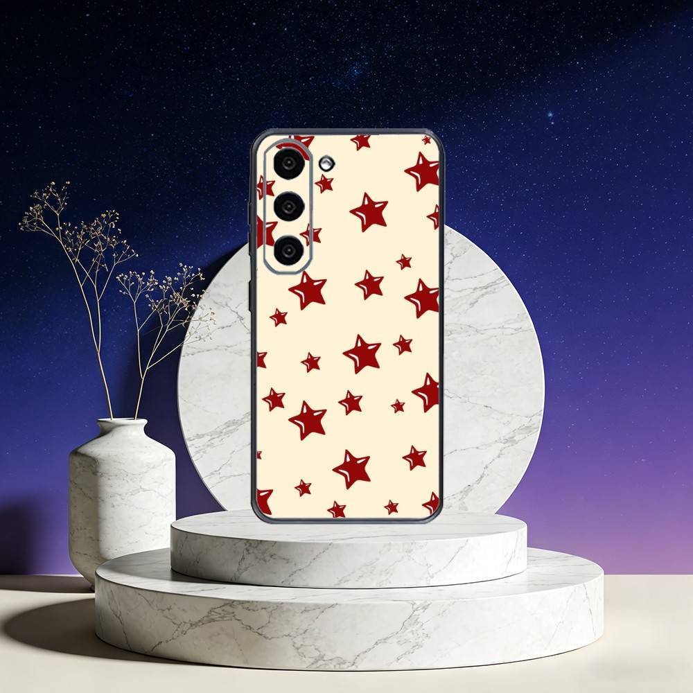 INS Brown Red Polka Dots Phone Case For Samsung Galaxy A73,A72,A71,A70,A53,A52,A51,Others Soft Black Cover