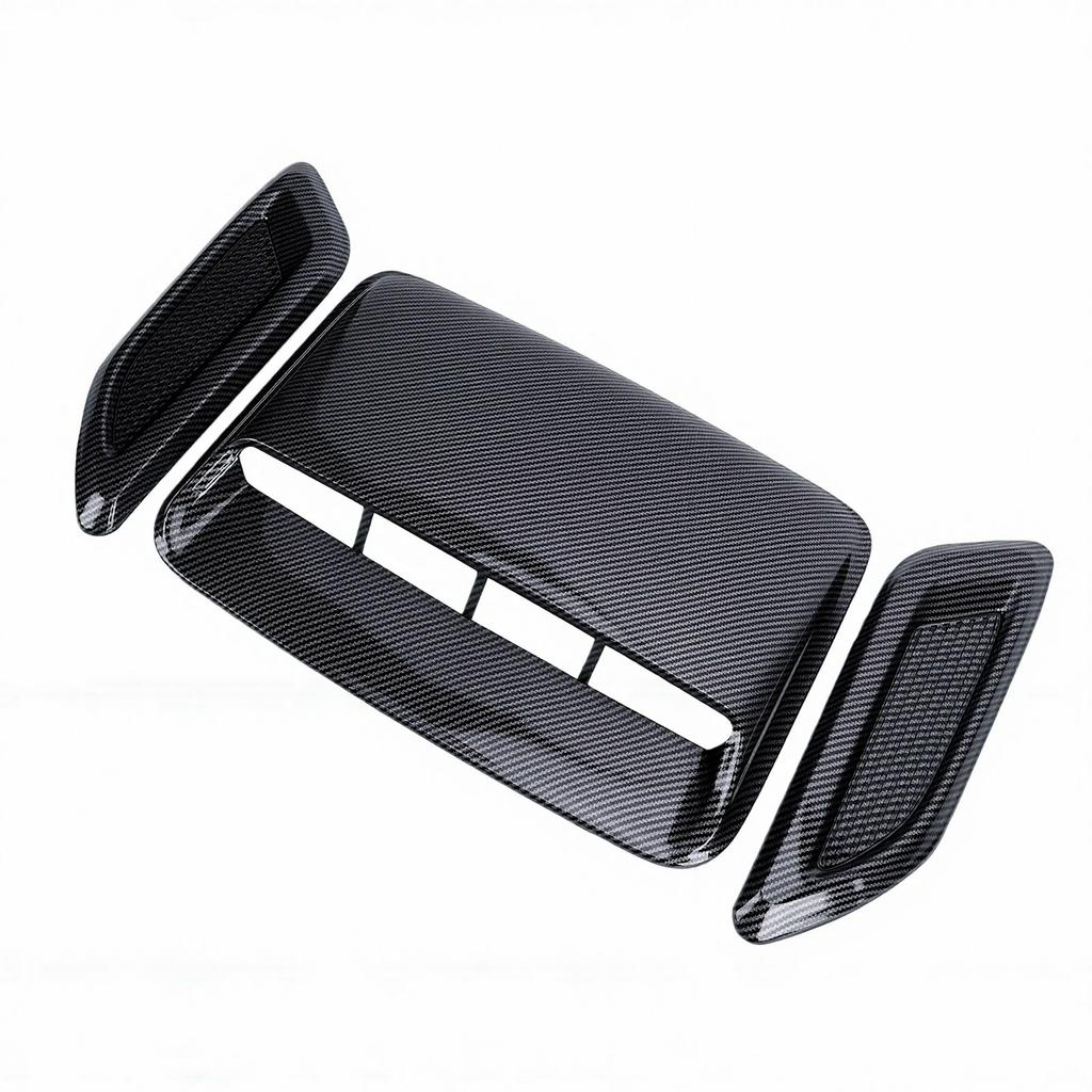 Car Hood Air Flow Vent Decorative Kit Carbon Fiber Pattern Modification Hood Scoop and Side Vents