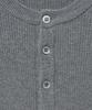 NOIRER Cotton Ribbed Henley Neck Knit (Gray)