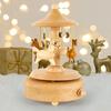 Wooden Carousel Music Box Handmade Rotating Horse Educational Musical Toy Home Office Desktop Decoration Ornament Kids Adults Birthday Christmas Gift