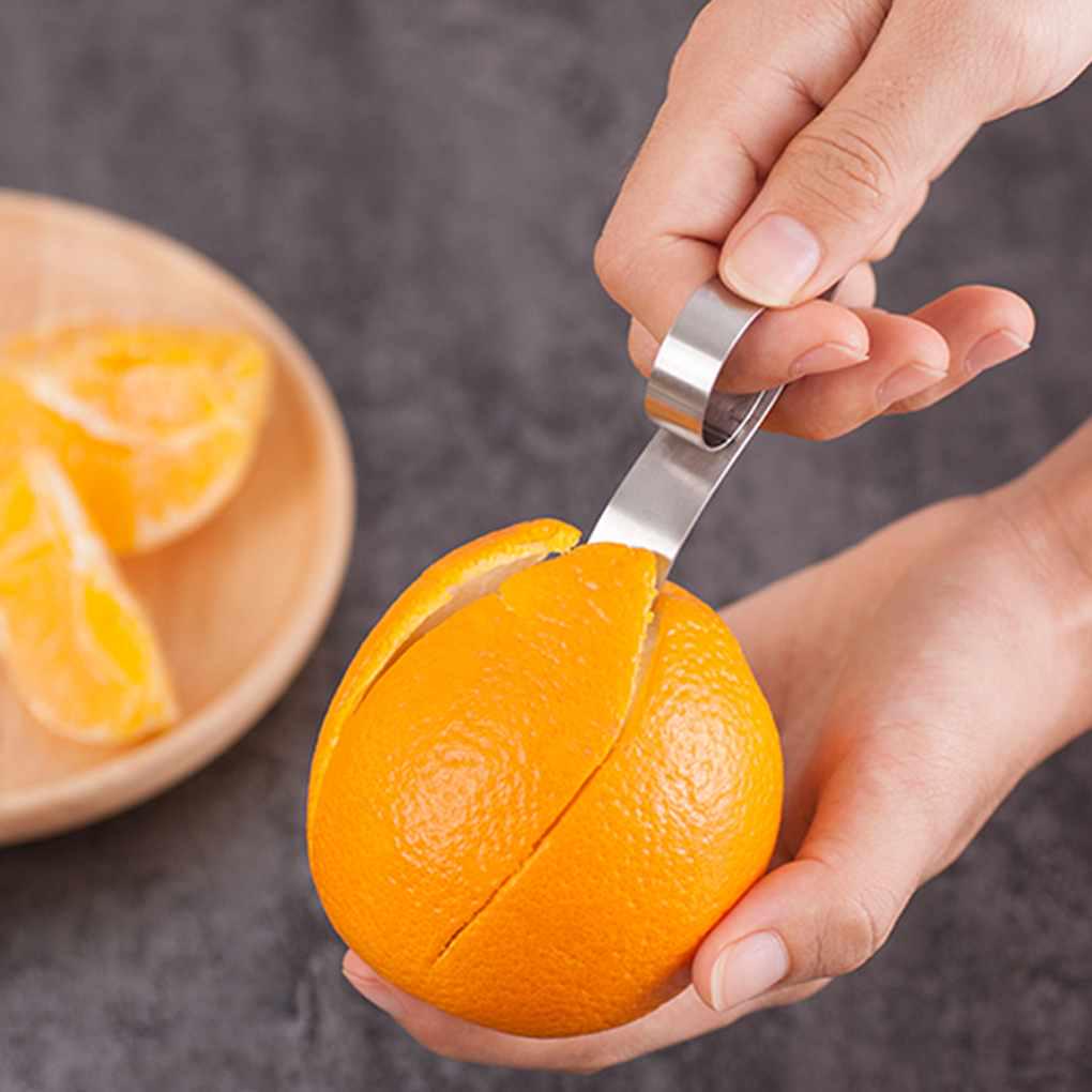 2PCS/SET Stainless Steel Orange Peeler Easy Open Lemon Cutter Citrus Parer Fruit Vegetable Tools