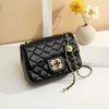 Small Golden Ball Chain Bag Women Simple Single Shoulder Bag Crossbody Diamond Lattice Small Square Bag
