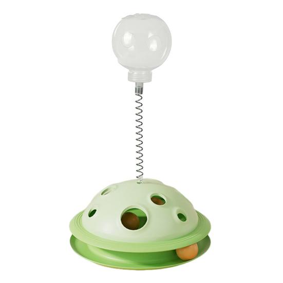 Interactive Cat Treats Dispenser Toy Leaking Food Ball Pet Feeder Toy Puzzle Pet Slow Feeder with Ball Track for Indoor Cats Dogs