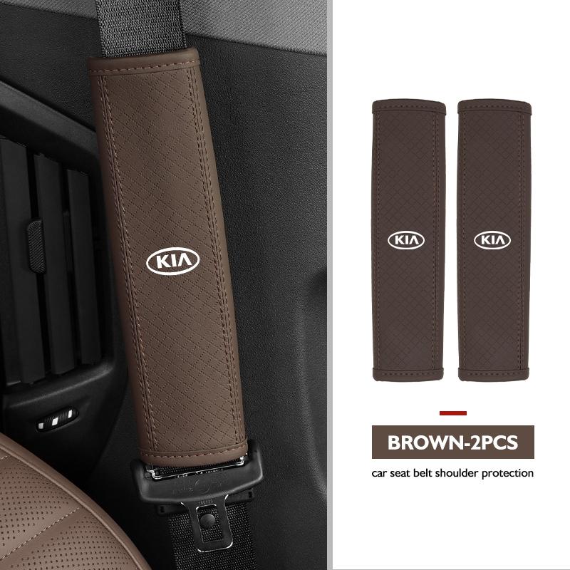 RTMZ5 For KIA Car Safety Belt Shoulder Protector Pad Leather Seat Belt Cover Accessories K5 K2 Rio Optima Sportage Venga Sorento