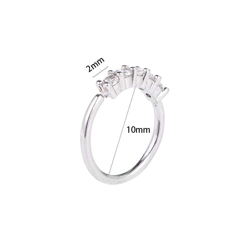 Трагус Хрустальный Страз Модные Аксессуары Серьга-кольцо Серьга-пусет Пирсинг Ювелирные Изделия Кольцо для носа