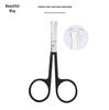 Mido Stainless Steel Beauty Scissors Set: Includes Semi-Black Eyebrow Trimming Scissors, Nail Clippers, and Round-Head Nasal Hair Scissors.
