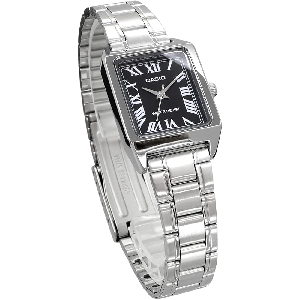 Casio Стандартные Аналоговые Женские Наручные Часы LTP-V007D-1B Черный Серебристый Металлический Ремешок Импортная Модель