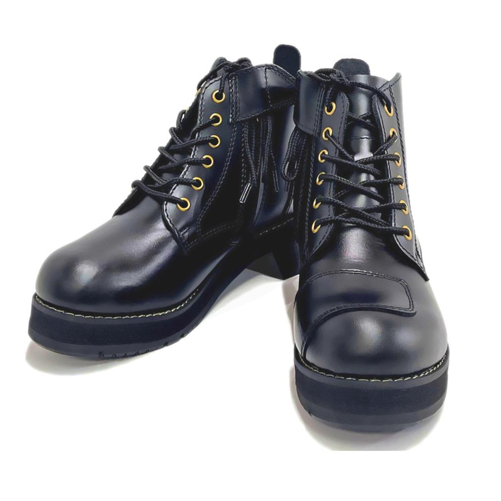 Wild Wing Swallow Platform Black Genuine Leather Motorcycle Size Perfect for City Recommended for Boots, 25.5cm, Stylish, Walking, Beginners,